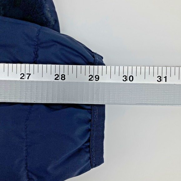 THE NORTH FACE Women Mossbud Reversible Parka Large Navy Insulated Hooded Coat - Picture 8 of 13